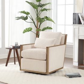 COOLMORE Corduroy Swivel Barrel Chair, Comfy Accent Sofa Chair for Living Room, 360 Degree Swivel Barrel Club Chair, Leisure Arm Chair for Nurser