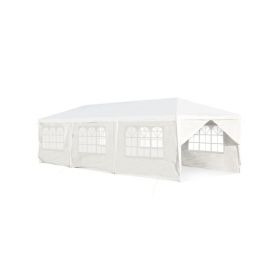 10 x 30 Feet Outdoor Canopy Tent with 6 Removable Sidewalls and 2 Doorways